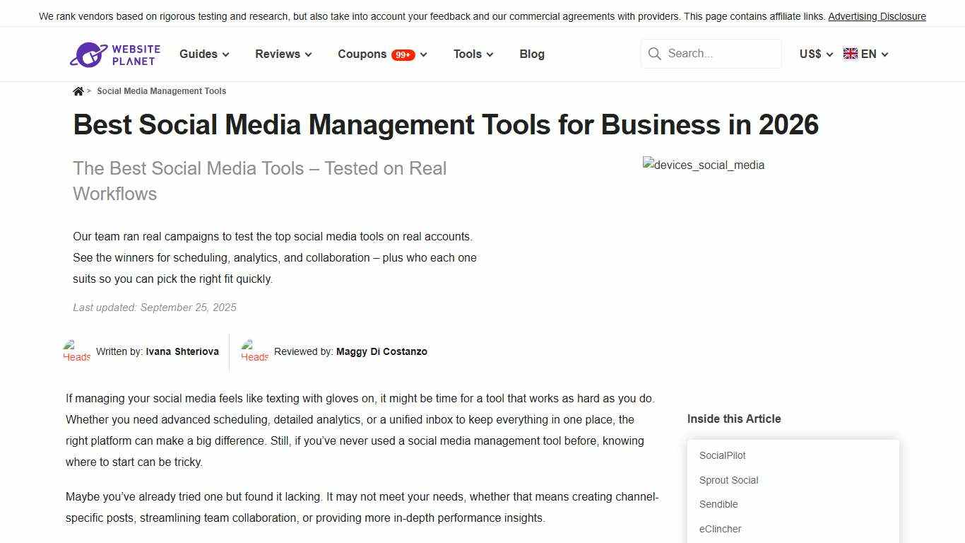 Best Social Media Management Tools for Business in 2026